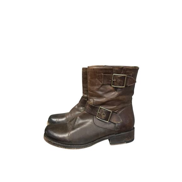 Frye women’s Vicky Engineer leather boots dark brown sz 7B - Picture 3 of 9